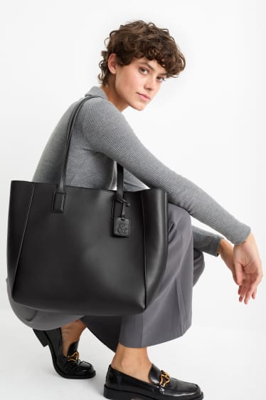 Mujer - Bolso shopper - polipiel - negro