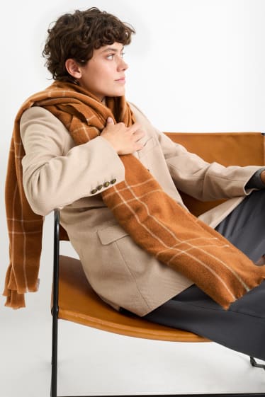 Femmes - Foulard - à carreaux - marron