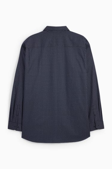 Bărbați - Cămașă - regular fit - guler Kent - ușor de călcat - print minimalist - albastru închis