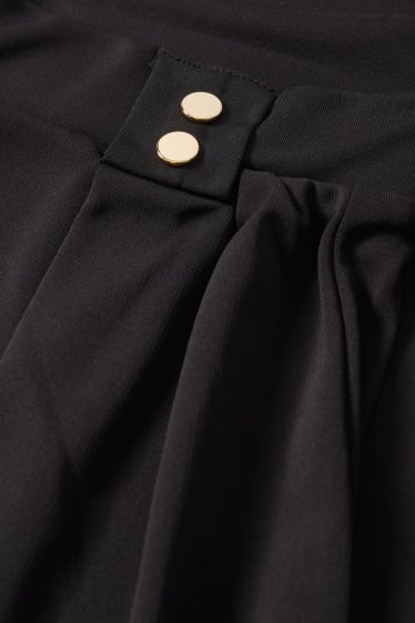 Damen - Jersey-Hose - High Waist - Wide Leg - schwarz