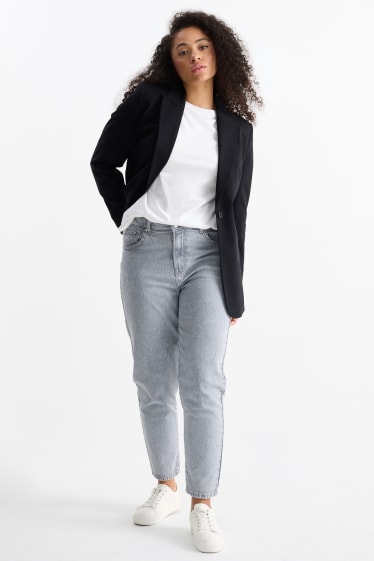 Damen - Mom Jeans - High Waist - LYCRA® - hellgrau