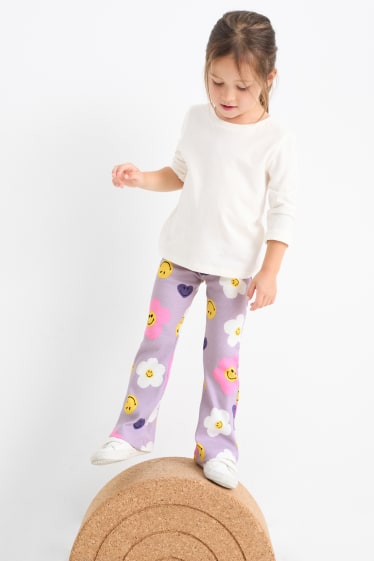 Children Girls - SmileyWorld® - flared leggings - light violet