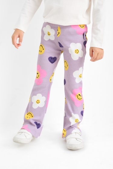 Children Girls - SmileyWorld® - flared leggings - light violet