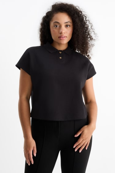 Damen - Poloshirt - schwarz