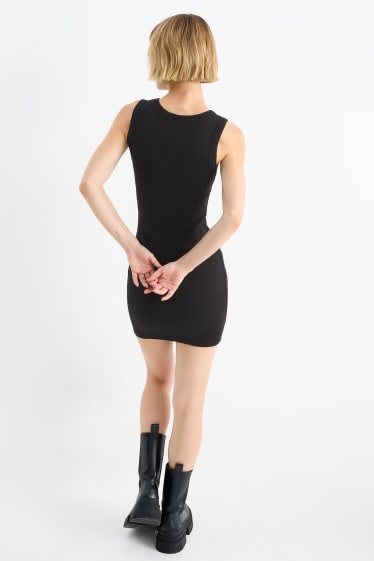 Damen - Figurbetontes Kleid - schwarz