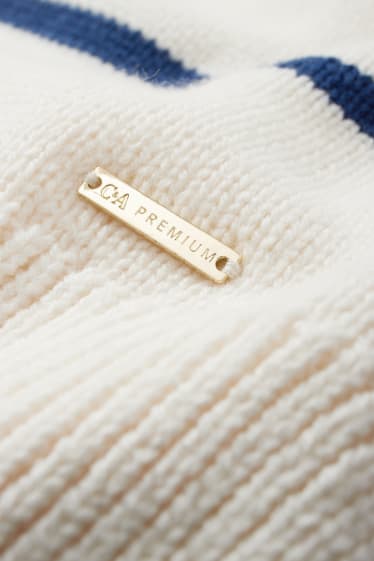 Kinder Mädchen - Pullover - gestreift - weiß
