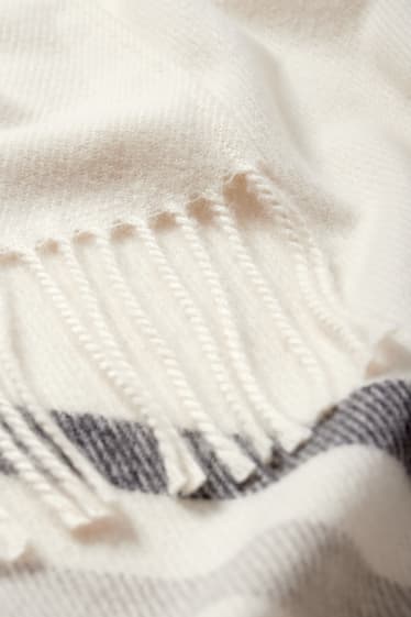 Femmes - Poncho - à carreaux - blanc crème