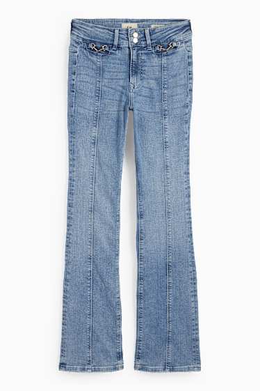 Dona - Bootcut jeans - mid waist - texà blau clar