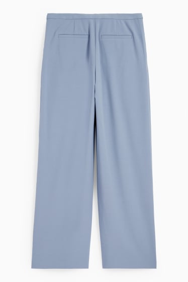 Damen - Stoffhose - Low Waist - Wide Leg - hellblau