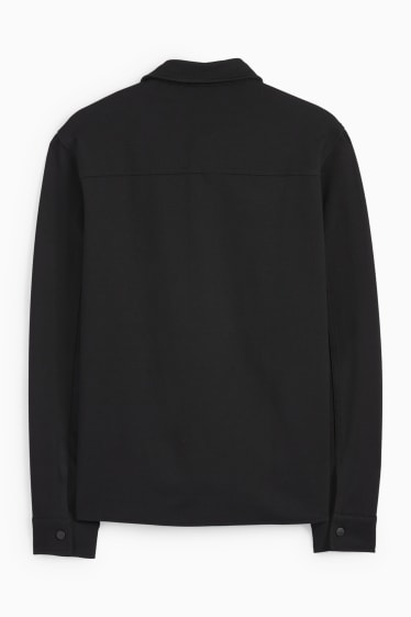 Uomo - Giacca camicia - relaxed fit - collo all'italiana - nero