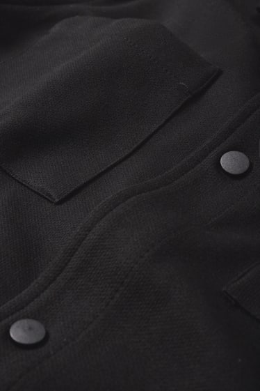 Uomo - Giacca camicia - relaxed fit - collo all'italiana - nero