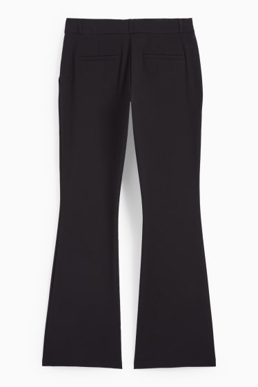Damen - Stoffhose - Mid Waist - Flared Fit - schwarz
