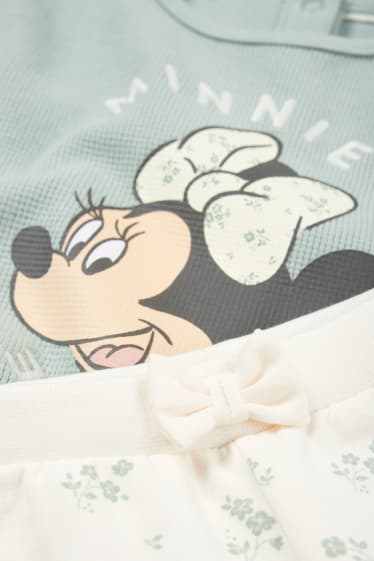 Baby Mädchen - Minnie Maus - Baby-Outfit - 2 teilig - hellgrün