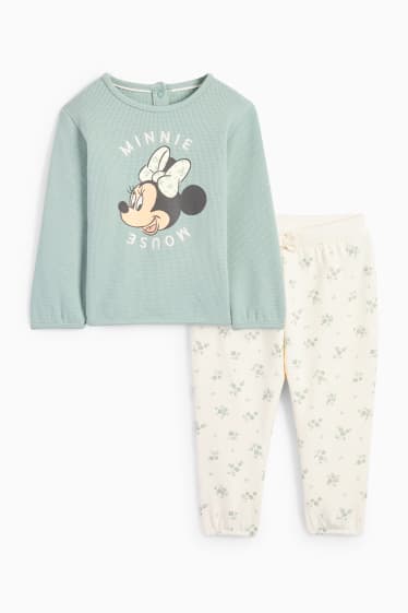 Baby Mädchen - Minnie Maus - Baby-Outfit - 2 teilig - hellgrün