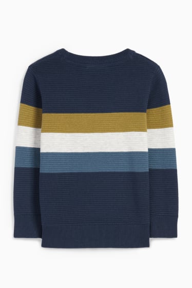Kinder Jungen - Pullover - gestreift - dunkelblau