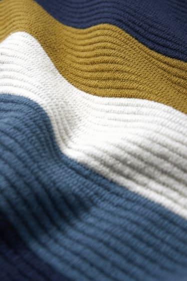 Kinder Jungen - Pullover - gestreift - dunkelblau