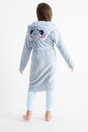Enfants filles - Lilo & Stitch - peignoir à capuche - bleu clair