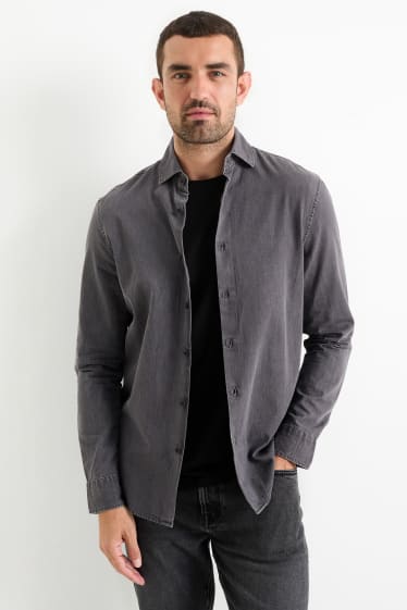 Herren - Jeanshemd - Regular Fit - Kent - dunkelgrau