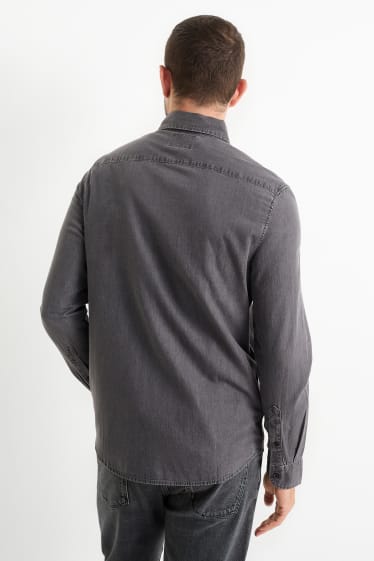 Herren - Jeanshemd - Regular Fit - Kent - dunkelgrau