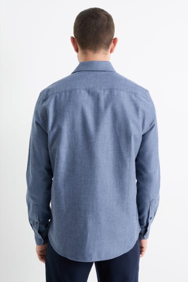 Hommes - Chemise - regular fit - col cutaway - bleu foncé