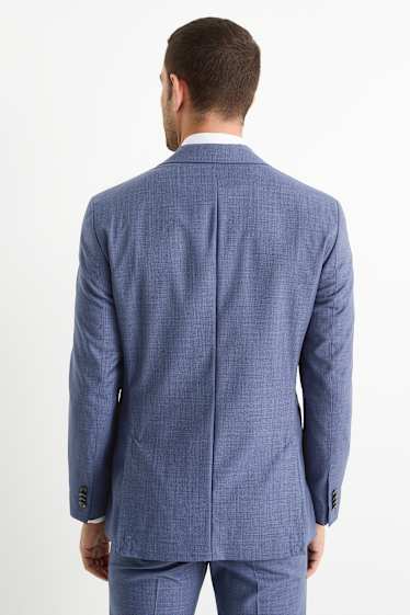 Hommes - Veste de costume en laine - regular fit - à motif - bleu foncé