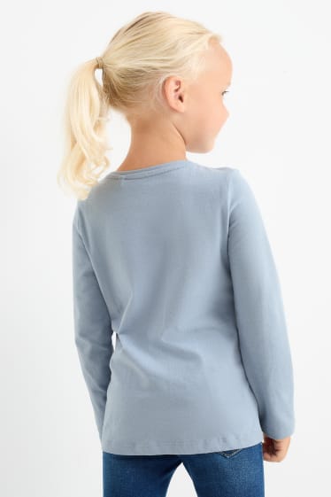 Kinder Mädchen - Multipack 2er - Regenbogen und Herz - Langarmshirt - hellblau