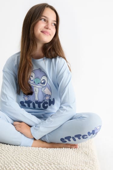 Kinderen: meisjes - Set van 2 - Lilo & Stitch - pyjama - 4-delig - lichtblauw