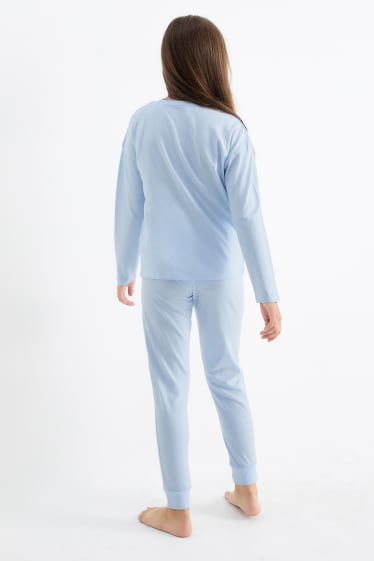 Kinderen: meisjes - Set van 2 - Lilo & Stitch - pyjama - 4-delig - lichtblauw