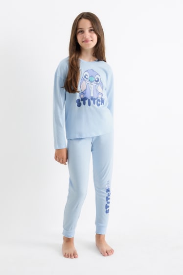 Kinderen: meisjes - Set van 2 - Lilo & Stitch - pyjama - 4-delig - lichtblauw