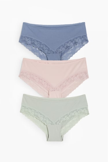 Mujer - Pack de 3 - hipsters - verde / rosa