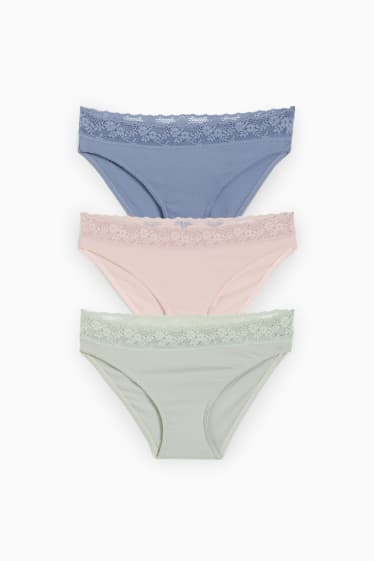 Damen - Multipack 3er - Slip - grün / rosa