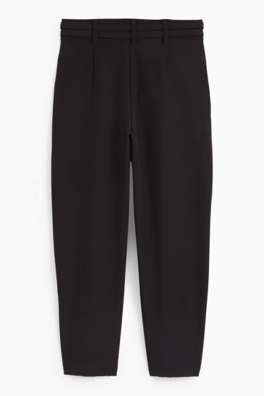 Donna - Pantaloni - vita alta - tapered fit - nero