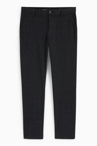 Hommes - Chino - slim fit - à carreaux - noir
