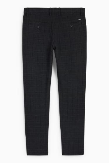 Hommes - Chino - slim fit - à carreaux - noir