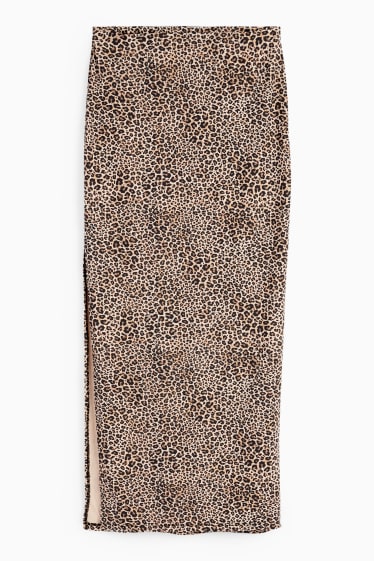 Women - Skirt - leopard print - light brown