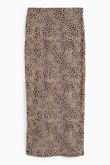 Women - Skirt - leopard print - light brown