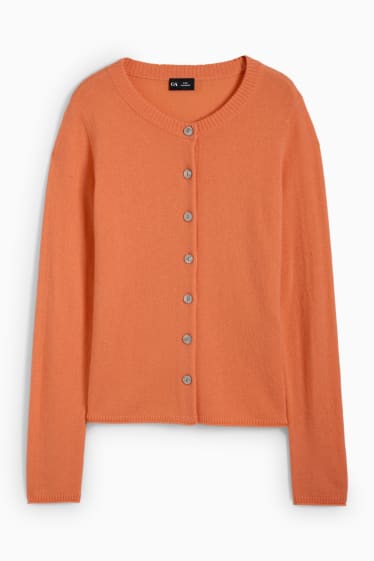 Damen - Kaschmir-Strickjacke - orange