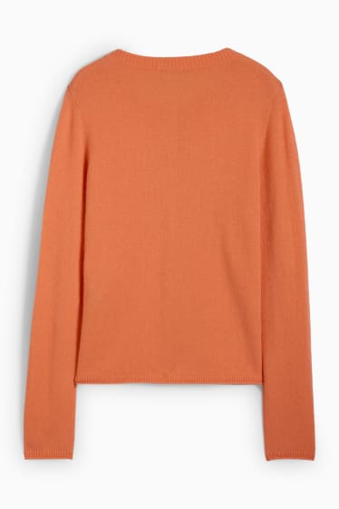Damen - Kaschmir-Strickjacke - orange