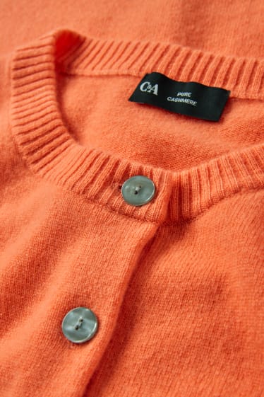 Damen - Kaschmir-Strickjacke - orange