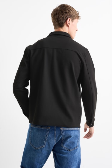 Uomo - Giacca camicia - relaxed fit - collo all'italiana - nero