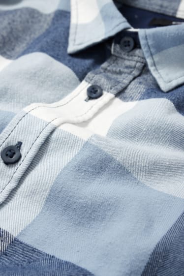 Men - Shirt - regular fit - Kent collar - check - blue