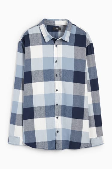 Men - Shirt - regular fit - Kent collar - check - blue