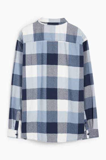 Men - Shirt - regular fit - Kent collar - check - blue