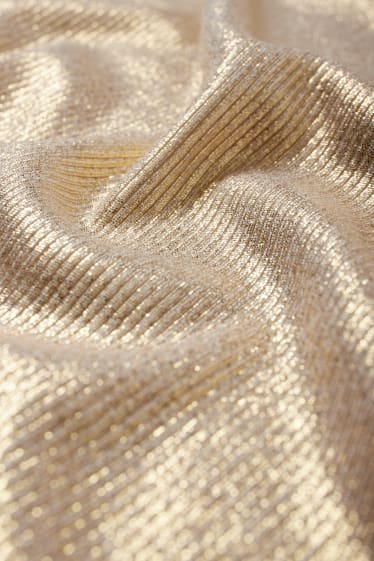 Donna - Maglia a dolcevita - effetto brillante - oro