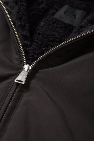 Women - Bomber jacket with hood - black