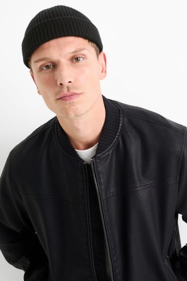 Men - Beanie - wool blend - black
