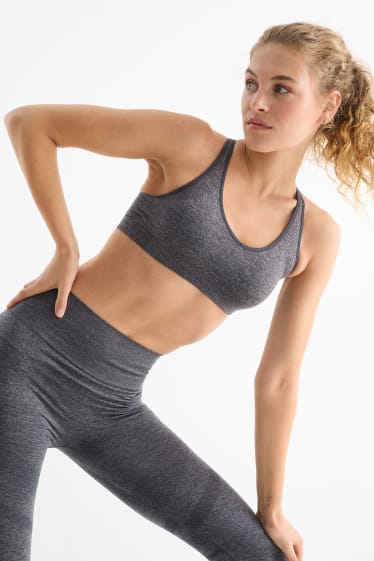 Donna - Reggiseno tecnico - imbottito - senza cuciture - protezione UV - antracite