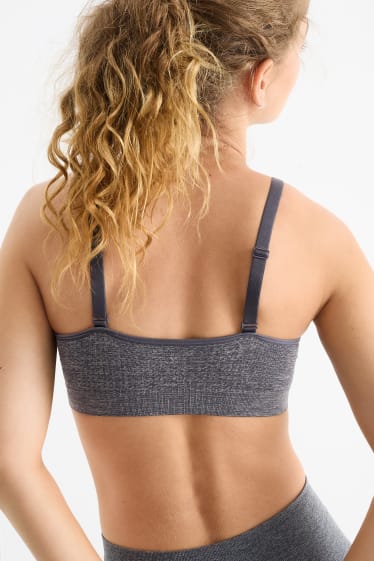 Donna - Reggiseno tecnico - imbottito - senza cuciture - protezione UV - antracite