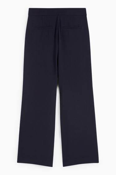 Dona - Pantalons de tela - mid waist - wide leg - blau fosc