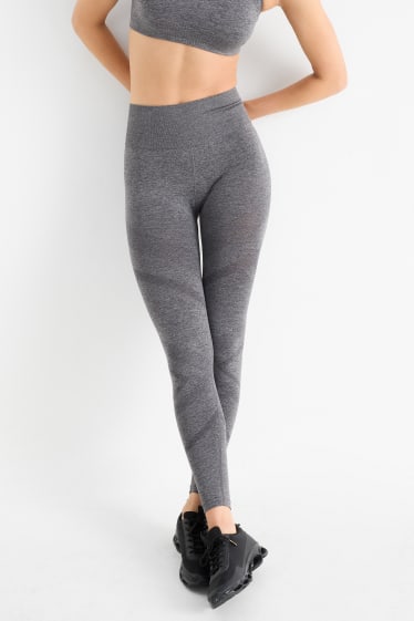 Dámské - Fitness legíny - bezešvé - s UV ochranou - tmavošedá
